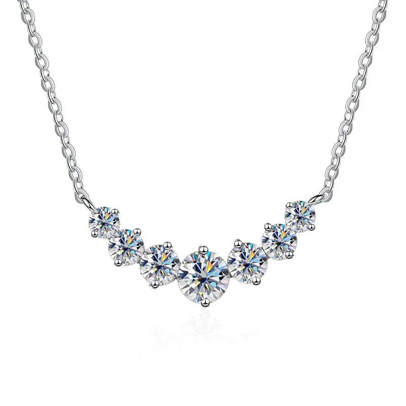 2.8CT Total Moissanite Necklace Elegant 925 Sterling Silver Neck Jewelry Decoration Gift for Proposal Engagement Birthday Gift