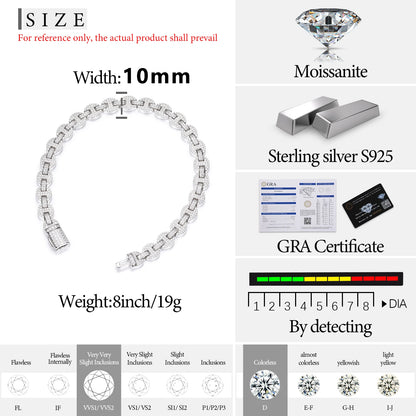 TUHE Unisex 925 Chains Necklaces D color VVS1 Moissanite With Certificate Cuban Chain For Men Women Hip Hop Jewelry Gift