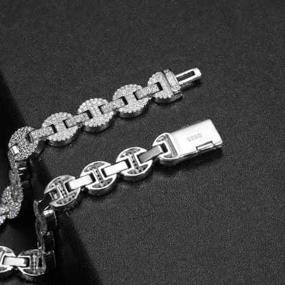 TUHE Unisex 925 Chains Necklaces D color VVS1 Moissanite With Certificate Cuban Chain For Men Women Hip Hop Jewelry Gift