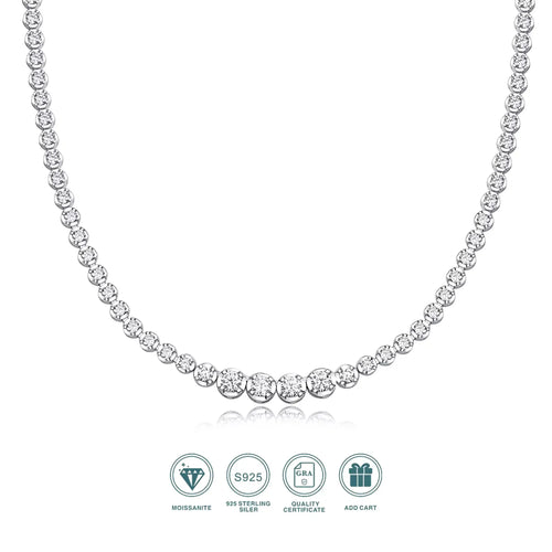 LYEE CYEE 925 silver moissanite necklace 4mm casual fashion light luxury women's senior gift with certificate authentication